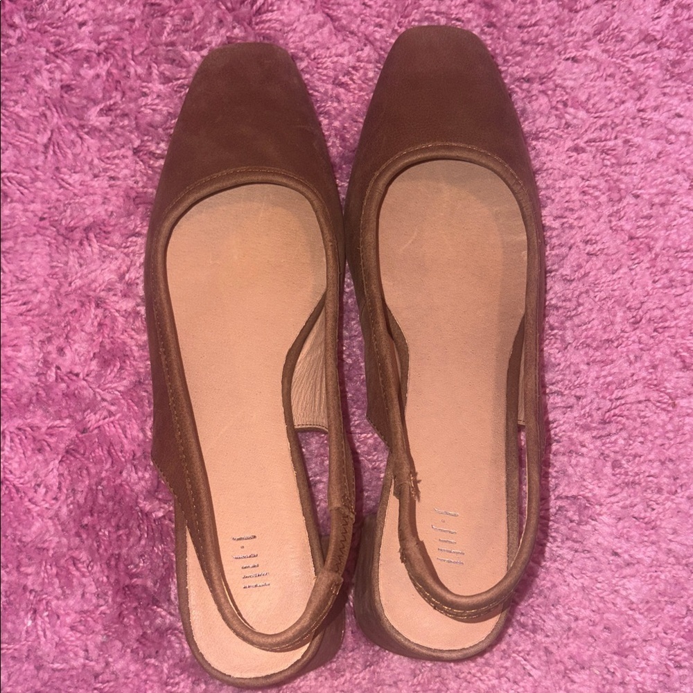 J. Jill Siri Suede Leather Slingback Heels Cognac Brown Size 10 - Picture 3 of 9